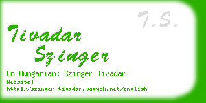 tivadar szinger business card